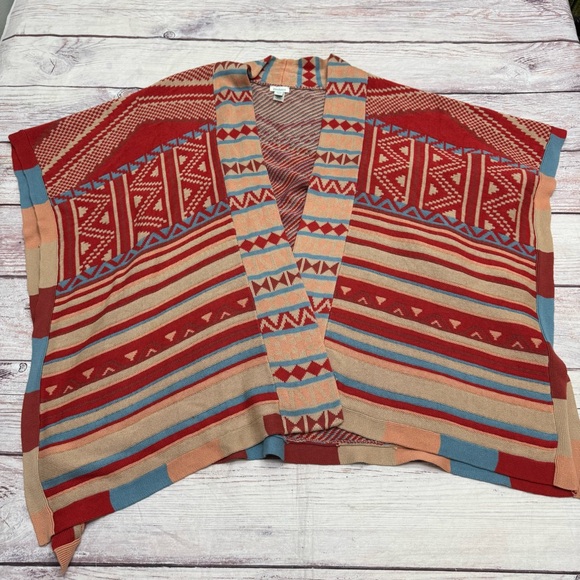 Sundance Epic Memories Aztec Wrap Red Blue Tan Size S/M One Size Cotton Blend - Picture 9 of 14